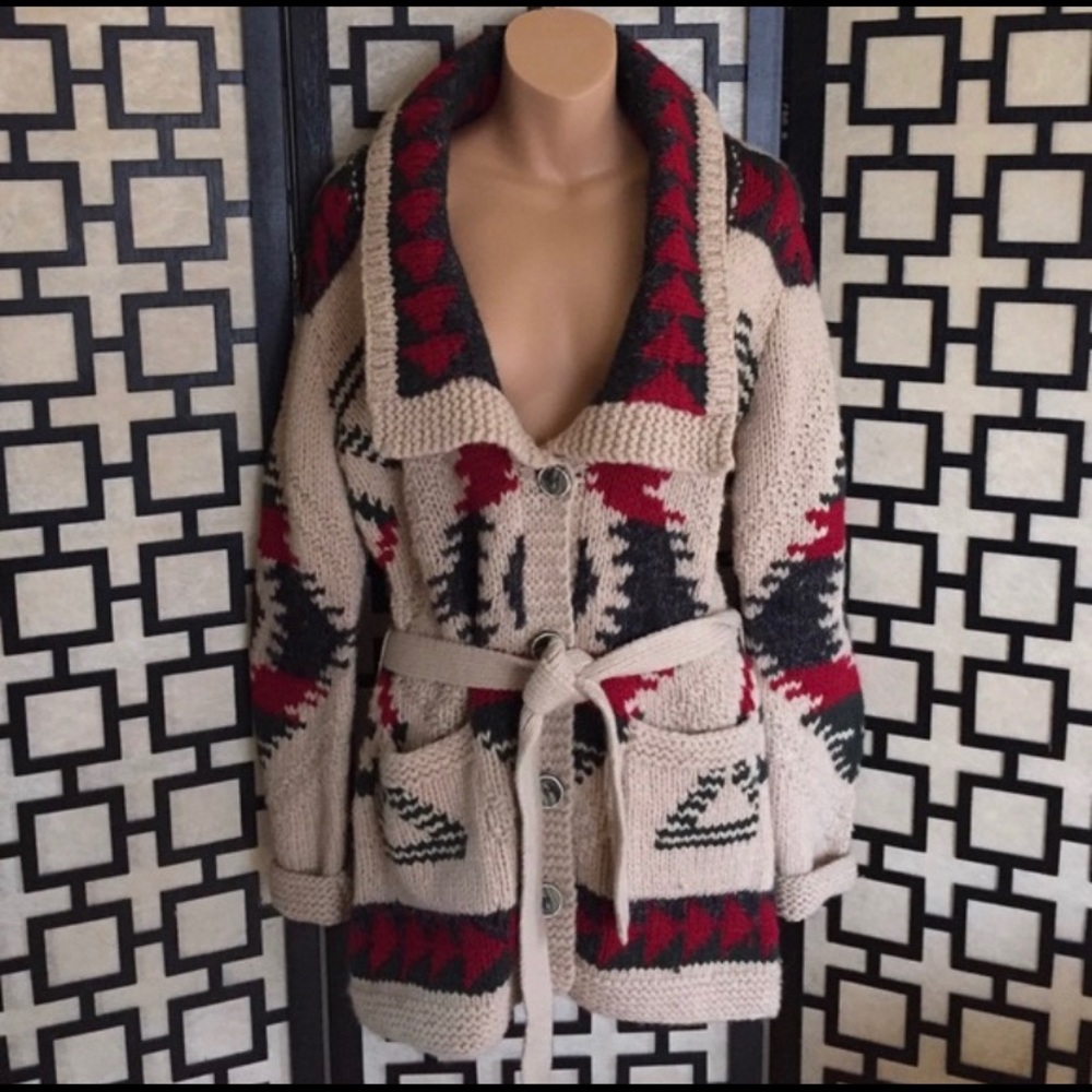 Eddie Bauer Hand Knit Nordic Cardigan